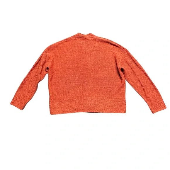 Old‎ Navy Chunky Knit Sweater Open Front Cardigan Orange Womens Medium Slouchy - Picture 2 of 10